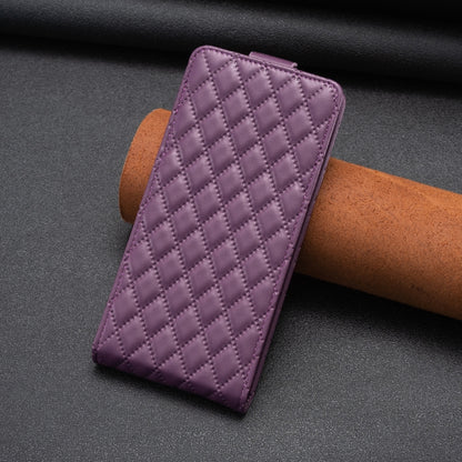 For Samsung Galaxy S25+ 5G Diamond Lattice Vertical Flip Leather Phone Case(Dark Purple) - Galaxy S25+ 5G Cases by PMC Jewellery | Online Shopping South Africa | PMC Jewellery | Buy Now Pay Later Mobicred