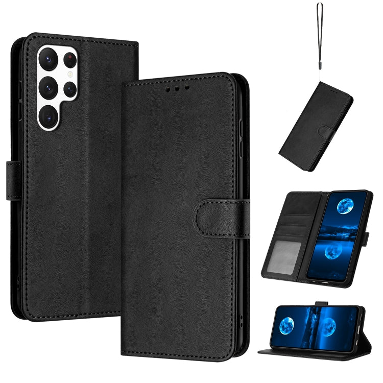 For Samsung Galaxy S25 Ultra 5G Solid Calf Texture Flip Leather Phone Case(Black) - Galaxy S25 Ultra 5G Cases by PMC TechLife | Online Shopping South Africa | PMC TechLife | Buy Now Pay Later Mobicred