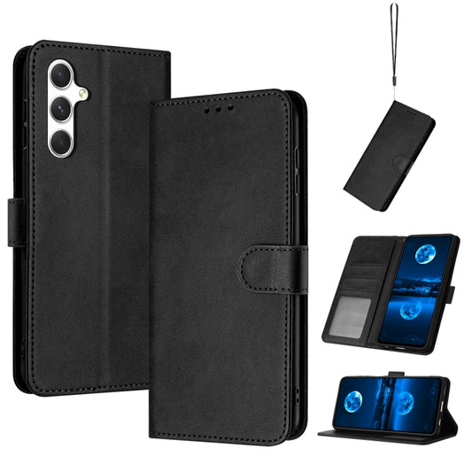 For Samsung Galaxy S25 / S24 5G Solid Calf Texture Flip Leather Phone Case(Black) - Galaxy S25 5G Cases by PMC Jewellery | Online Shopping South Africa | PMC Jewellery | Buy Now Pay Later Mobicred