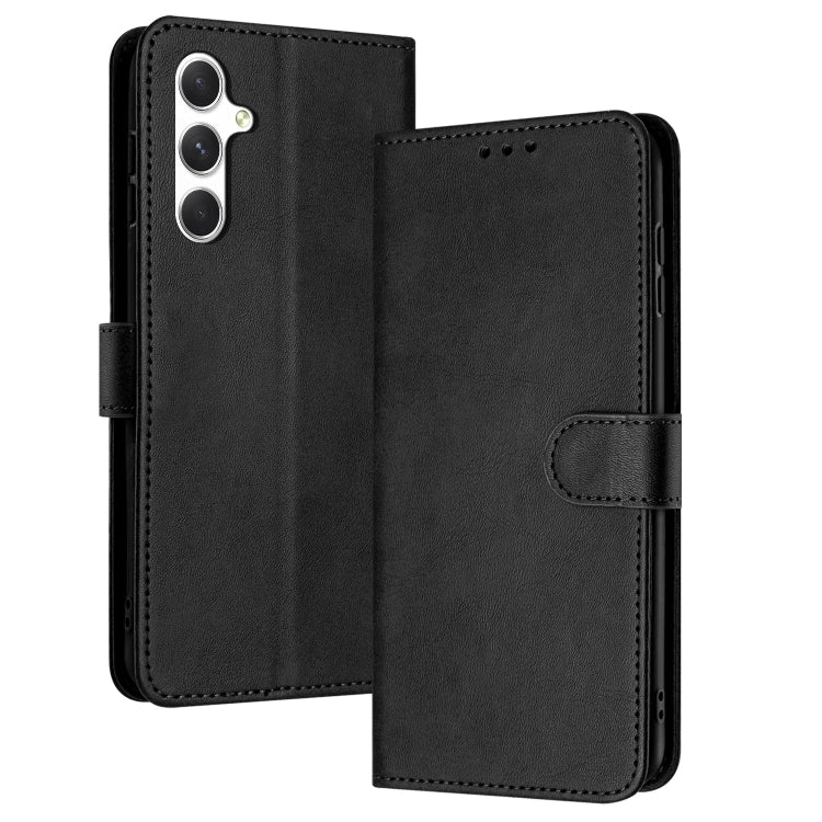 For Samsung Galaxy S25 / S24 5G Solid Calf Texture Flip Leather Phone Case(Black) - Galaxy S25 5G Cases by PMC TechLife | Online Shopping South Africa | PMC TechLife | Buy Now Pay Later Mobicred