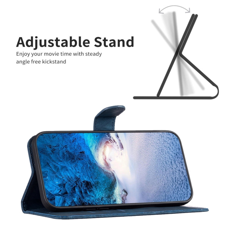For Samsung Galaxy S25+ 5G Plaid Embossed Leather Phone Case(Blue) - Galaxy S25+ 5G Cases by PMC Jewellery | Online Shopping South Africa | PMC Jewellery | Buy Now Pay Later Mobicred