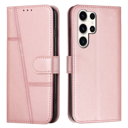 For Samsung Galaxy S25 Ultra 5G Stitching Calf Texture Buckle Leather Phone Case(Rose Gold) - Galaxy S25 Ultra 5G Cases by PMC Jewellery | Online Shopping South Africa | PMC Jewellery | Buy Now Pay Later Mobicred