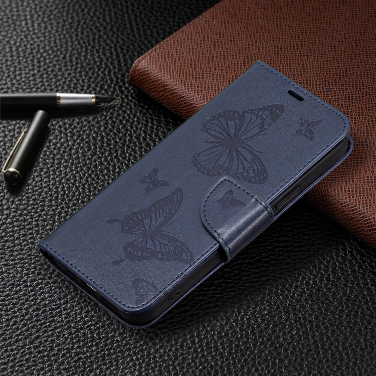 For Samsung Galaxy S25 5G Embossing Two Butterflies Pattern Leather Phone Case(Blue) - Galaxy S25 5G Cases by PMC Jewellery | Online Shopping South Africa | PMC Jewellery | Buy Now Pay Later Mobicred
