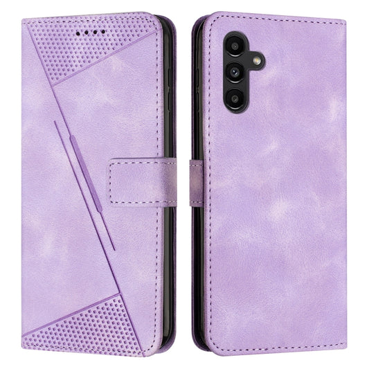 For Samsung Galaxy S25 / S24 5G Dream Triangle Leather Phone Case with Long Lanyard(Purple) - Galaxy S25 5G Cases by PMC Jewellery | Online Shopping South Africa | PMC Jewellery | Buy Now Pay Later Mobicred