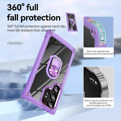 For Samsung Galaxy S25 Ultra 5G TPU + PC Lens Protection Phone Case with Ring Holder(Purple) - Galaxy S25 Ultra 5G Cases by PMC Jewellery | Online Shopping South Africa | PMC Jewellery | Buy Now Pay Later Mobicred