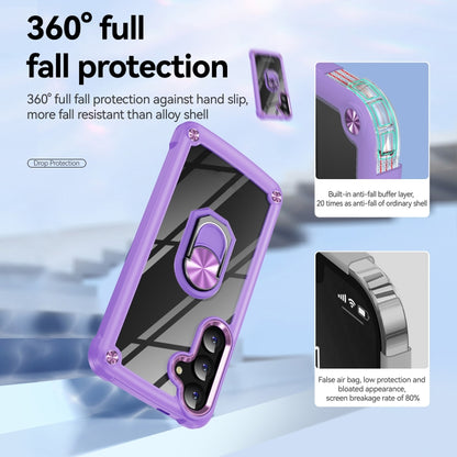 For Samsung Galaxy S25+ 5G TPU + PC Lens Protection Phone Case with Ring Holder(Purple) - Galaxy S25+ 5G Cases by PMC Jewellery | Online Shopping South Africa | PMC Jewellery | Buy Now Pay Later Mobicred