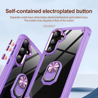 For Samsung Galaxy S25+ 5G TPU + PC Lens Protection Phone Case with Ring Holder(Purple) - Galaxy S25+ 5G Cases by PMC Jewellery | Online Shopping South Africa | PMC Jewellery | Buy Now Pay Later Mobicred