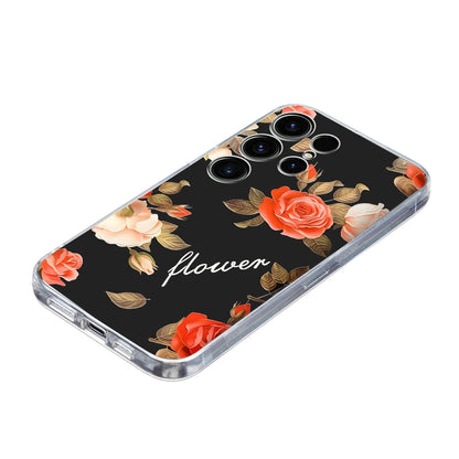 For Samsung Galaxy S25 Ultra 5G Colorful Painting Pattern TPU Phone Case(Flowers On Black) - Galaxy S25 Ultra 5G Cases by PMC Jewellery | Online Shopping South Africa | PMC Jewellery | Buy Now Pay Later Mobicred