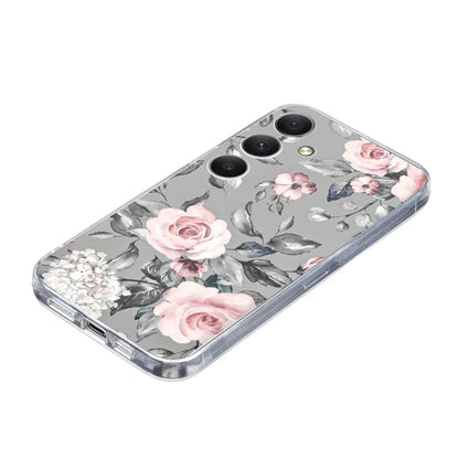 For Samsung Galaxy S25+ 5G Colorful Painting Pattern TPU Phone Case(Flowers On Grey) - Galaxy S25+ 5G Cases by PMC Jewellery | Online Shopping South Africa | PMC Jewellery | Buy Now Pay Later Mobicred