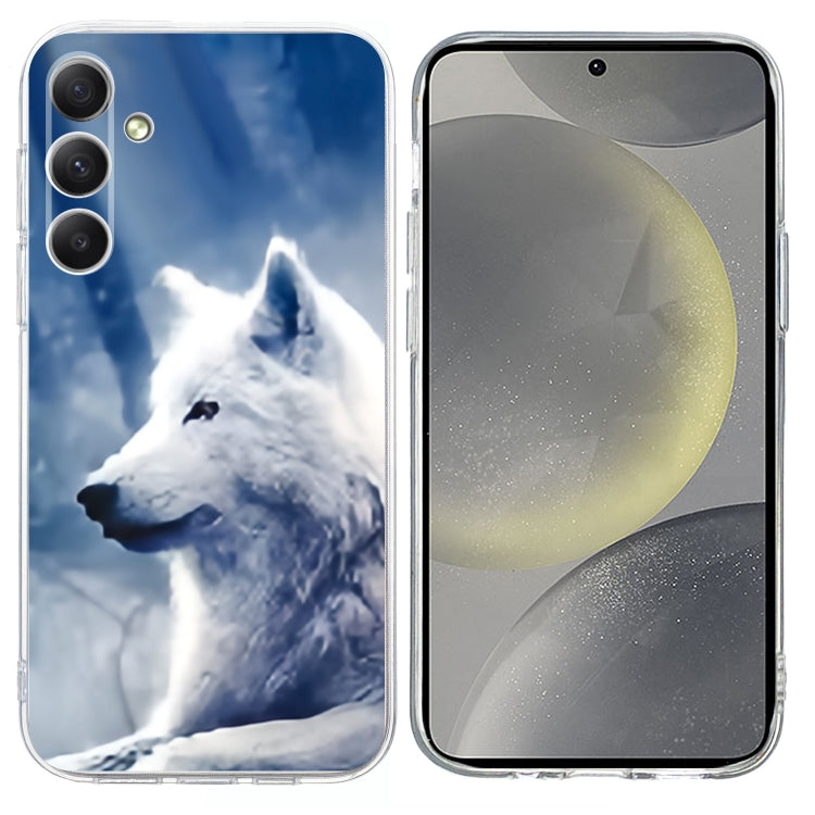 For Samsung Galaxy S25 5G Colorful Painting Pattern TPU Phone Case(White Wolf) - Galaxy S25 5G Cases by PMC Jewellery | Online Shopping South Africa | PMC Jewellery | Buy Now Pay Later Mobicred