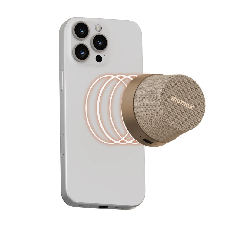 Momax 1-Vibe Go Magnetic Wireless Speaker(Gold) - Mini Speaker by MOMAX | Online Shopping South Africa | PMC Jewellery | Buy Now Pay Later Mobicred