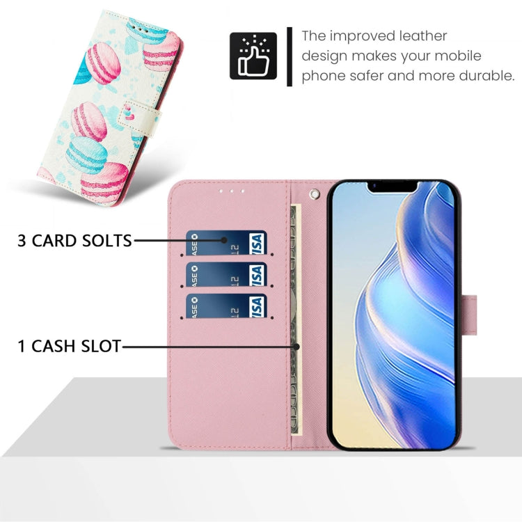 For iPhone 16e Art Colored Drawing Pattern Leather Phone Case(Cake) - iPhone 16e Cases by PMC TechLife | Online Shopping South Africa | PMC TechLife | Buy Now Pay Later Mobicred