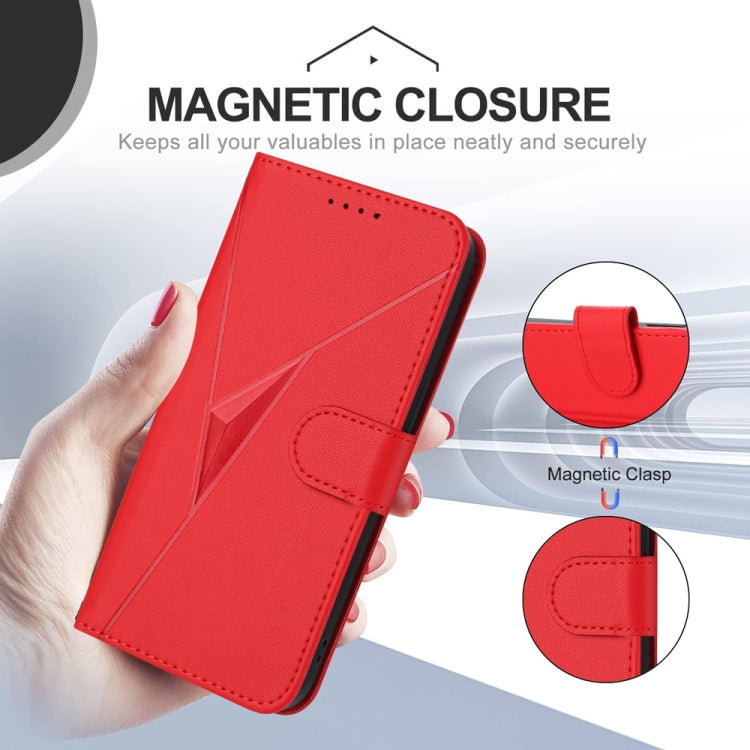 For Huawei Pura 70 Triangle Pattern Buckle Clasp Leather Phone Case(Red) - Huawei Cases by PMC Jewellery | Online Shopping South Africa | PMC Jewellery | Buy Now Pay Later Mobicred