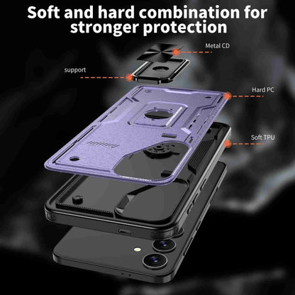 For Samsung Galaxy S25 Ultra 5G Ring Holder PC Hybrid TPU Phone Case(Purple) - Galaxy S25 Ultra 5G Cases by PMC Jewellery | Online Shopping South Africa | PMC Jewellery | Buy Now Pay Later Mobicred