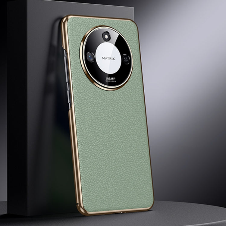 For Honor X60 Genuine Leather PC Phone Case(Green) - Honor Cases by PMC TechLife | Online Shopping South Africa | PMC TechLife | Buy Now Pay Later Mobicred