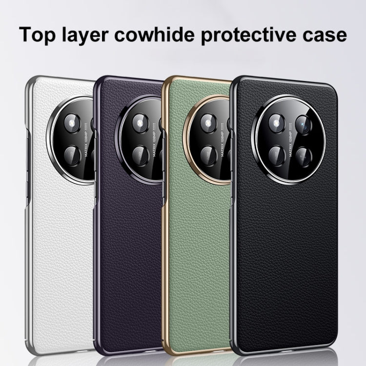 For Honor 300 Ultra Genuine Leather PC Phone Case(Black) - Honor Cases by PMC TechLife | Online Shopping South Africa | PMC TechLife | Buy Now Pay Later Mobicred