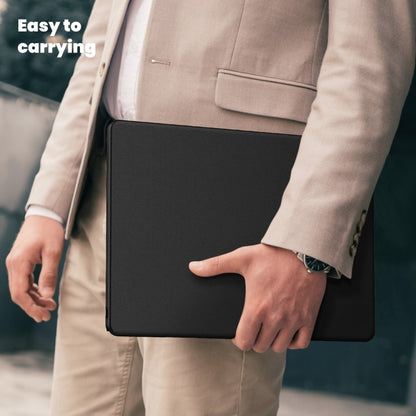 For MacBook Air 15.3 inch A3114 / A2941 Business Magnetic Holder PC + PU Laptop Protective Case(Black) - MacBook Air Cases by PMC Jewellery | Online Shopping South Africa | PMC Jewellery | Buy Now Pay Later Mobicred