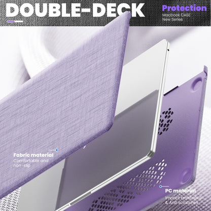 For MacBook Air 15.3 inch A3114 / A2941 Fabric Magnetic Holder Laptop Protective Case(Purple) - MacBook Air Cases by PMC Jewellery | Online Shopping South Africa | PMC Jewellery | Buy Now Pay Later Mobicred