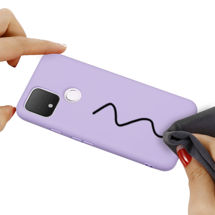 For Google Pixel 5 Pure Color Liquid Silicone Shockproof Full Coverage Case(Purple) - Google Cases by PMC Jewellery | Online Shopping South Africa | PMC Jewellery | Buy Now Pay Later Mobicred