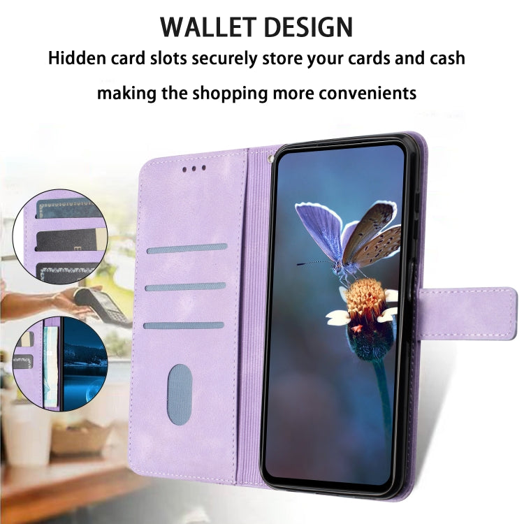 For Samsung Galaxy S25 5G Triangle Solid Color Leather Phone Case(Purple) - Galaxy S25 5G Cases by PMC TechLife | Online Shopping South Africa | PMC TechLife | Buy Now Pay Later Mobicred