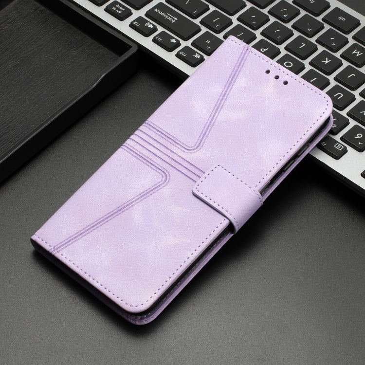 For Samsung Galaxy S25 Ultra 5G Triangle Solid Color Leather Phone Case(Purple) - Galaxy S25 Ultra 5G Cases by PMC Jewellery | Online Shopping South Africa | PMC Jewellery | Buy Now Pay Later Mobicred