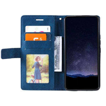 For Samsung Galaxy S25+ 5G Skin Feel Splicing Leather Phone Case(Blue) - Galaxy S25+ 5G Cases by PMC Jewellery | Online Shopping South Africa | PMC Jewellery | Buy Now Pay Later Mobicred