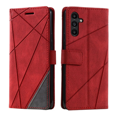 For Samsung Galaxy S25 5G Skin Feel Splicing Leather Phone Case(Red) - Galaxy S25 5G Cases by PMC Jewellery | Online Shopping South Africa | PMC Jewellery | Buy Now Pay Later Mobicred