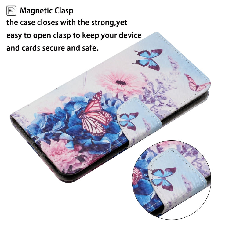 For Samsung Galaxy S25 5G Colored Drawing Pattern Leather Phone Case(Purple Butterfly) - Galaxy S25 5G Cases by PMC Jewellery | Online Shopping South Africa | PMC Jewellery | Buy Now Pay Later Mobicred