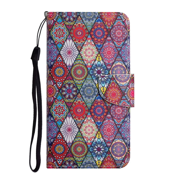 For Samsung Galaxy S25 5G Colored Drawing Pattern Leather Phone Case(Diamond Kaleidoscope) - Galaxy S25 5G Cases by PMC Jewellery | Online Shopping South Africa | PMC Jewellery | Buy Now Pay Later Mobicred