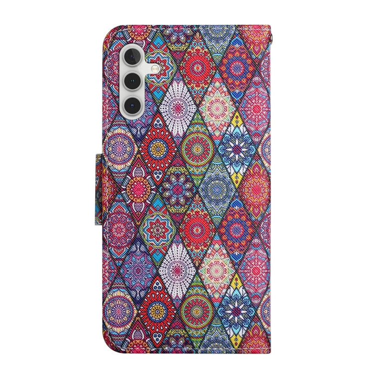 For Samsung Galaxy S25 5G Colored Drawing Pattern Leather Phone Case(Diamond Kaleidoscope) - Galaxy S25 5G Cases by PMC Jewellery | Online Shopping South Africa | PMC Jewellery | Buy Now Pay Later Mobicred