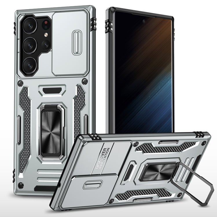 For Samsung Galaxy S25 Ultra 5G Armor PC Hybrid TPU Camera Shield Phone Case(Grey) - Galaxy S25 Ultra 5G Cases by PMC Jewellery | Online Shopping South Africa | PMC Jewellery | Buy Now Pay Later Mobicred