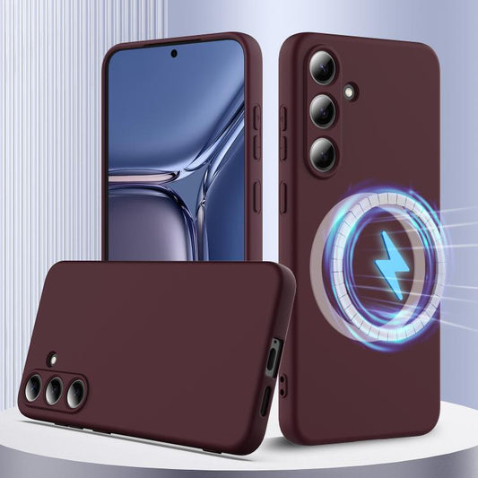 For Samsung Galaxy S25+ 5G Shockproof Silicone Magsafe Phone Case(Plum Color) - Galaxy S25+ 5G Cases by PMC Jewellery | Online Shopping South Africa | PMC Jewellery | Buy Now Pay Later Mobicred