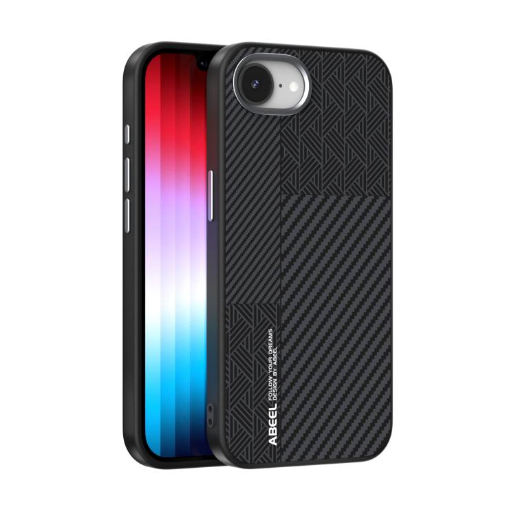 For iPhone 16e ABEEL 6D Micro Relief MagSafe Magnetic Phone Case(Carbon Fiber Black) - iPhone 16e Cases by PMC TechLife | Online Shopping South Africa | PMC TechLife | Buy Now Pay Later Mobicred