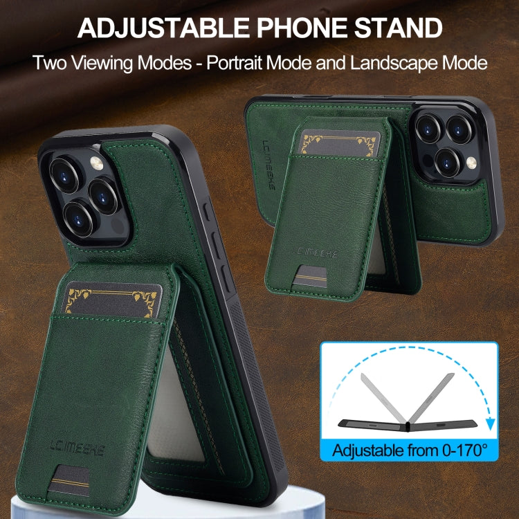 For iPhone 16 Pro Max LC.IMEEKE L3 Series Detachable RFID Card Bag Magsafe Phone Case(Green) - iPhone 16 Pro Max Cases by LC.IMEEKE | Online Shopping South Africa | PMC Jewellery | Buy Now Pay Later Mobicred