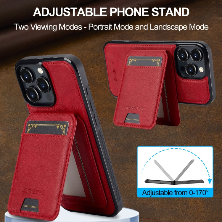 For iPhone 16 Pro LC.IMEEKE L3 Series Detachable RFID Card Bag Magsafe Phone Case(Red) - iPhone 16 Pro Cases by LC.IMEEKE | Online Shopping South Africa | PMC Jewellery | Buy Now Pay Later Mobicred