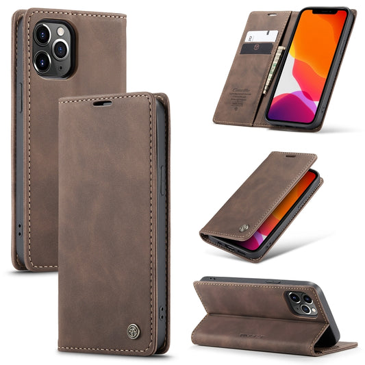 For iPhone 12 Pro Max CaseMe-013 Multifunctional Retro Frosted Horizontal Flip Leather Case with Card Slot & Holder & Wallet(Coffee) - iPhone 12 Pro Max Cases by CaseMe | Online Shopping South Africa | PMC Jewellery | Buy Now Pay Later Mobicred