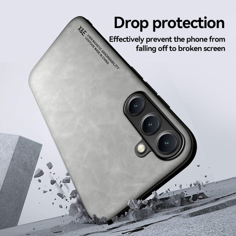 For Samsung Galaxy S25 Ultra 5G Skin Feel Magnetic Leather Back Phone Case(Dark Grey) - Galaxy S25 Ultra 5G Cases by PMC Jewellery | Online Shopping South Africa | PMC Jewellery | Buy Now Pay Later Mobicred