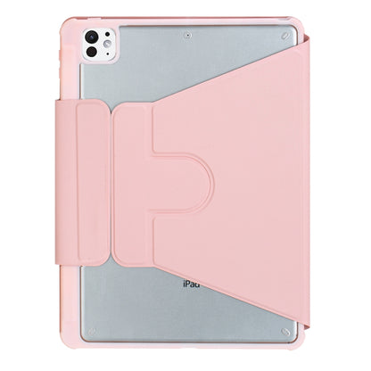 For iPad Pro 11 2024 L13-BS 360 Rotation Acrylic Transparent Bluetooth Keyboard Leather Case with Backlight(Pink) - For iPad Pro by PMC Jewellery | Online Shopping South Africa | PMC Jewellery | Buy Now Pay Later Mobicred