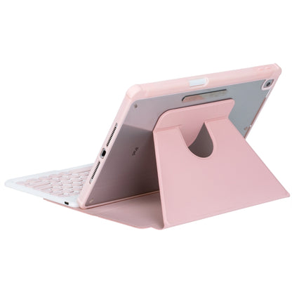 For iPad Pro 11 2024 YL13 360 Rotation Acrylic Transparent Round Keycap Bluetooth Keyboard Leather Case(Pink) - For iPad Pro by PMC Jewellery | Online Shopping South Africa | PMC Jewellery | Buy Now Pay Later Mobicred