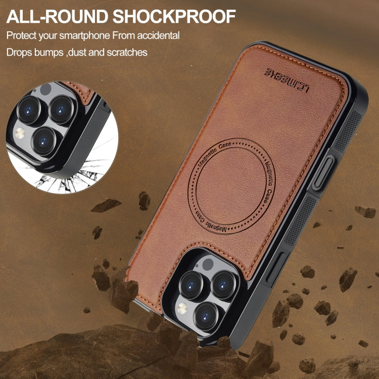 For iPhone 16 Pro Max LC.IMEEKE L5 Series Detachable RFID Card Bag Magsafe Phone Case(Brown) - iPhone 16 Pro Max Cases by LC.IMEEKE | Online Shopping South Africa | PMC Jewellery | Buy Now Pay Later Mobicred