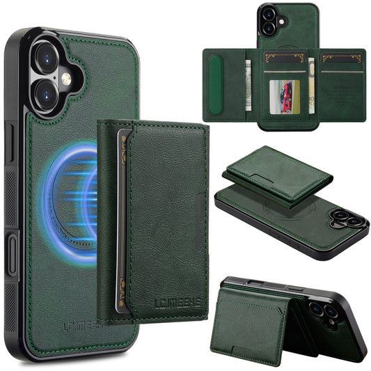 For iPhone 16 Plus LC.IMEEKE L5 Series Detachable RFID Card Bag Magsafe Phone Case(Green) - iPhone 16 Plus Cases by LC.IMEEKE | Online Shopping South Africa | PMC Jewellery | Buy Now Pay Later Mobicred