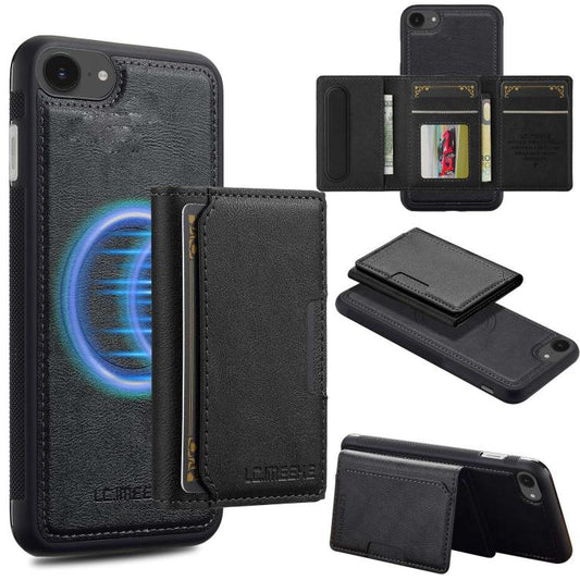 For iPhone 16e LC.IMEEKE L5 Series Detachable RFID Card Bag Magsafe Phone Case(Black) - iPhone 16e Cases by LC.IMEEKE | Online Shopping South Africa | PMC Jewellery | Buy Now Pay Later Mobicred