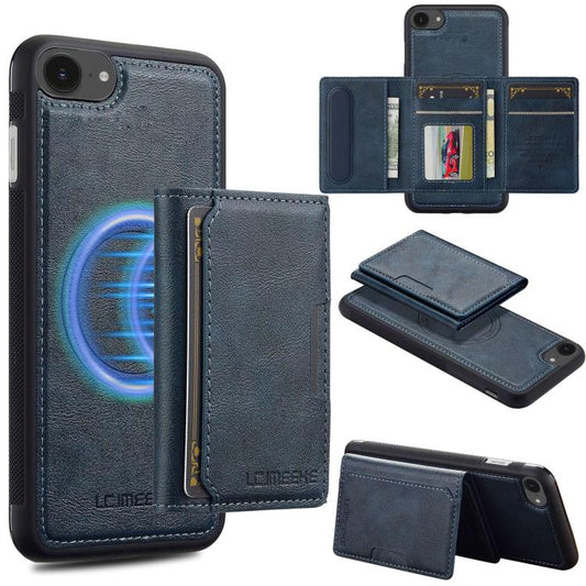 For iPhone 16e LC.IMEEKE L5 Series Detachable RFID Card Bag Magsafe Phone Case(Blue) - iPhone 16e Cases by LC.IMEEKE | Online Shopping South Africa | PMC Jewellery | Buy Now Pay Later Mobicred