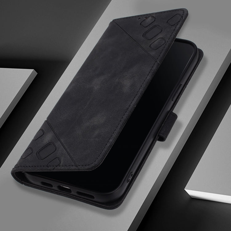 For Doogee N55 Plus Skin-feel Embossed Leather Phone Case(Black) - Doogee Cases by PMC TechLife | Online Shopping South Africa | PMC TechLife | Buy Now Pay Later Mobicred
