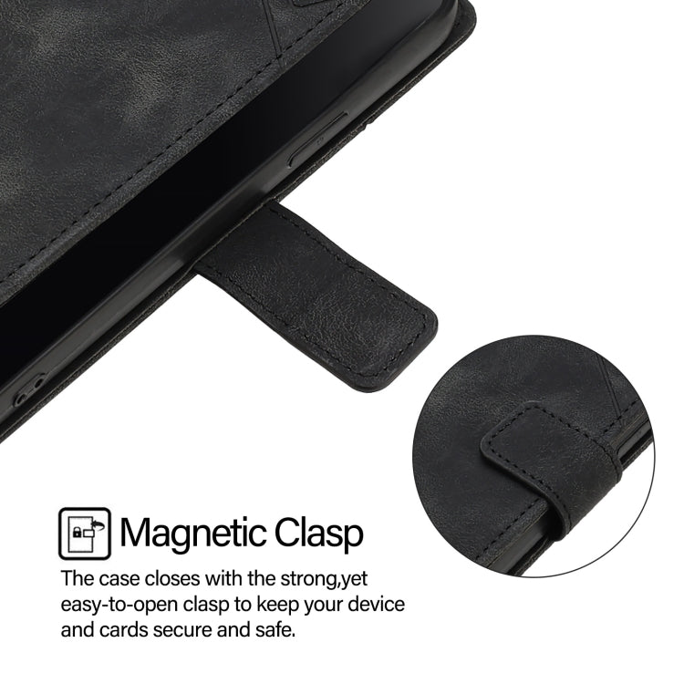 For Doogee N55 Plus Skin-feel Embossed Leather Phone Case(Black) - Doogee Cases by PMC TechLife | Online Shopping South Africa | PMC TechLife | Buy Now Pay Later Mobicred