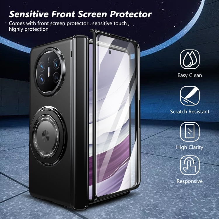 For Huawei Mate X5 Gold Medal Rotating Folding Series Ring Holder Phone Case(Black) - Huawei Cases by PMC TechLife | Online Shopping South Africa | PMC TechLife | Buy Now Pay Later Mobicred