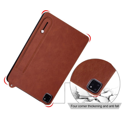 For Samsung Galaxy Tab S10 / S9 / S8 / S7 TPU Leather Back Tablet Case with Wristband(Brown) - Tab S10 Cases by PMC Jewellery | Online Shopping South Africa | PMC Jewellery | Buy Now Pay Later Mobicred