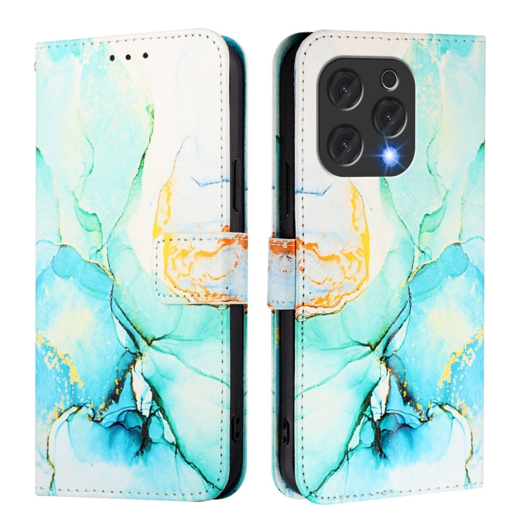 For Doogee N55 Plus PT003 Marble Pattern Flip Leather Phone Case(Green) - More Brand by PMC TechLife | Online Shopping South Africa | PMC TechLife | Buy Now Pay Later Mobicred