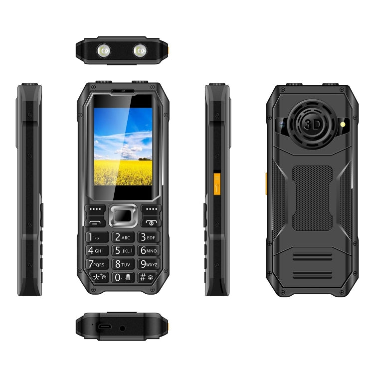 Q6000 Elder Keypad Phone, 2.4 inch, 6800mAh, Dual Flashlights, 21 Keys, SOS, FM, Dual SIM, GSM, Plug:US Plug(Black) - Others by PMC Jewellery | Online Shopping South Africa | PMC Jewellery | Buy Now Pay Later Mobicred