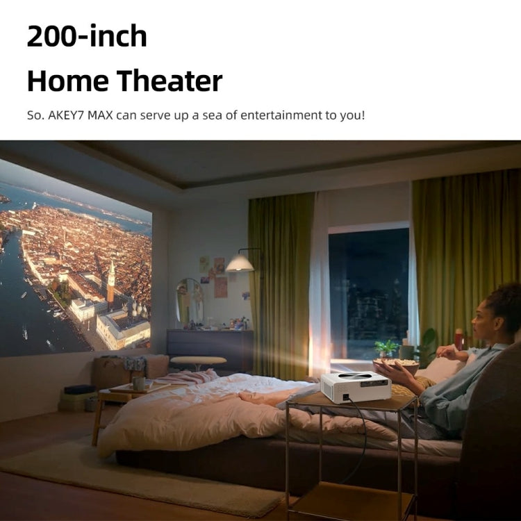 AUN AKEY7 MAX 1920x1080P HD Android LCD Projector UK Plug(White) - LED Projector by AUN | Online Shopping South Africa | PMc TechLife | Buy Now Pay Later Mobicred